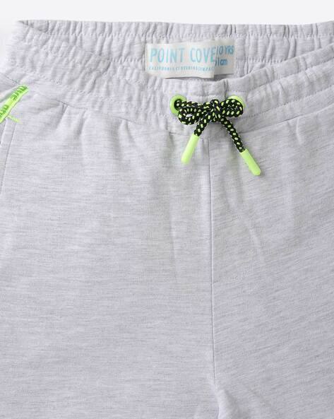 Heathered Shorts with Elasticated Drawstring Waist view 3