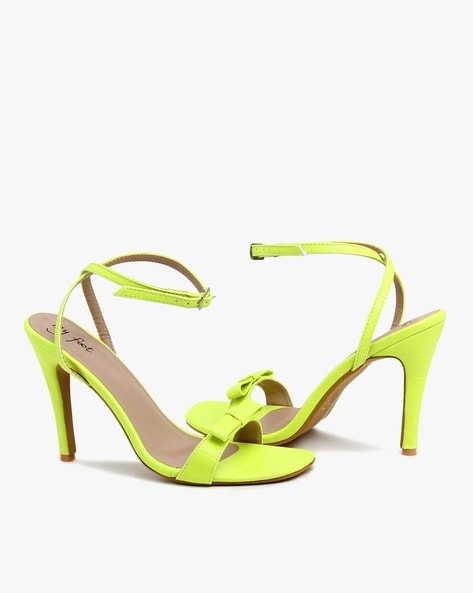 Buy Neon Green Heeled Sandals for Women by MFT Couture Online