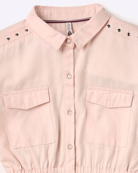 Shirt Dress with Flap-Pockets view 3