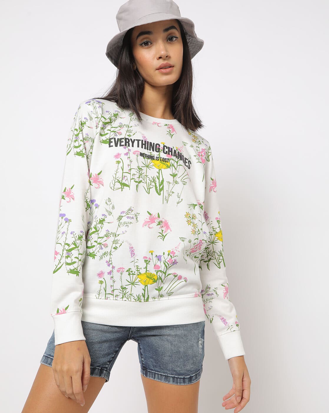Buy White Sweatshirt u0026 Hoodies for Women by DNMX Online | Ajio.com