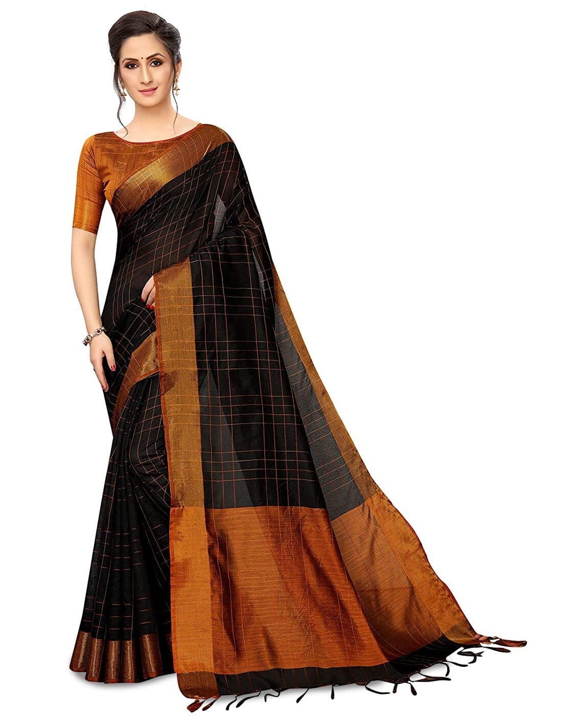 Buy Black Sarees for Women by Deaim 
