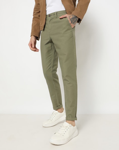 Slim Fit Flat-Front Chinos with Insert Pockets
