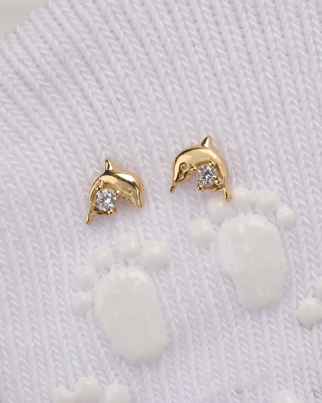 Gold Dolphin Stud Earrings