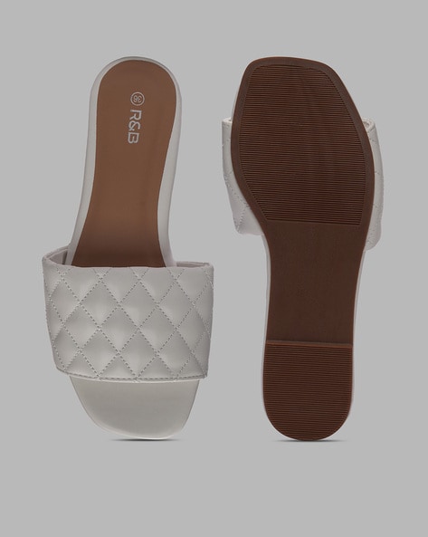 Buy White Flat Sandals for Women by R&B Online