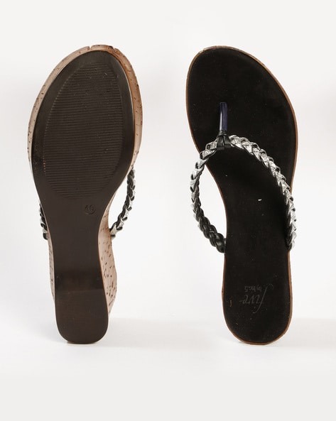 Black Espadrille Thong Sandals - CHARLES & KEITH IN