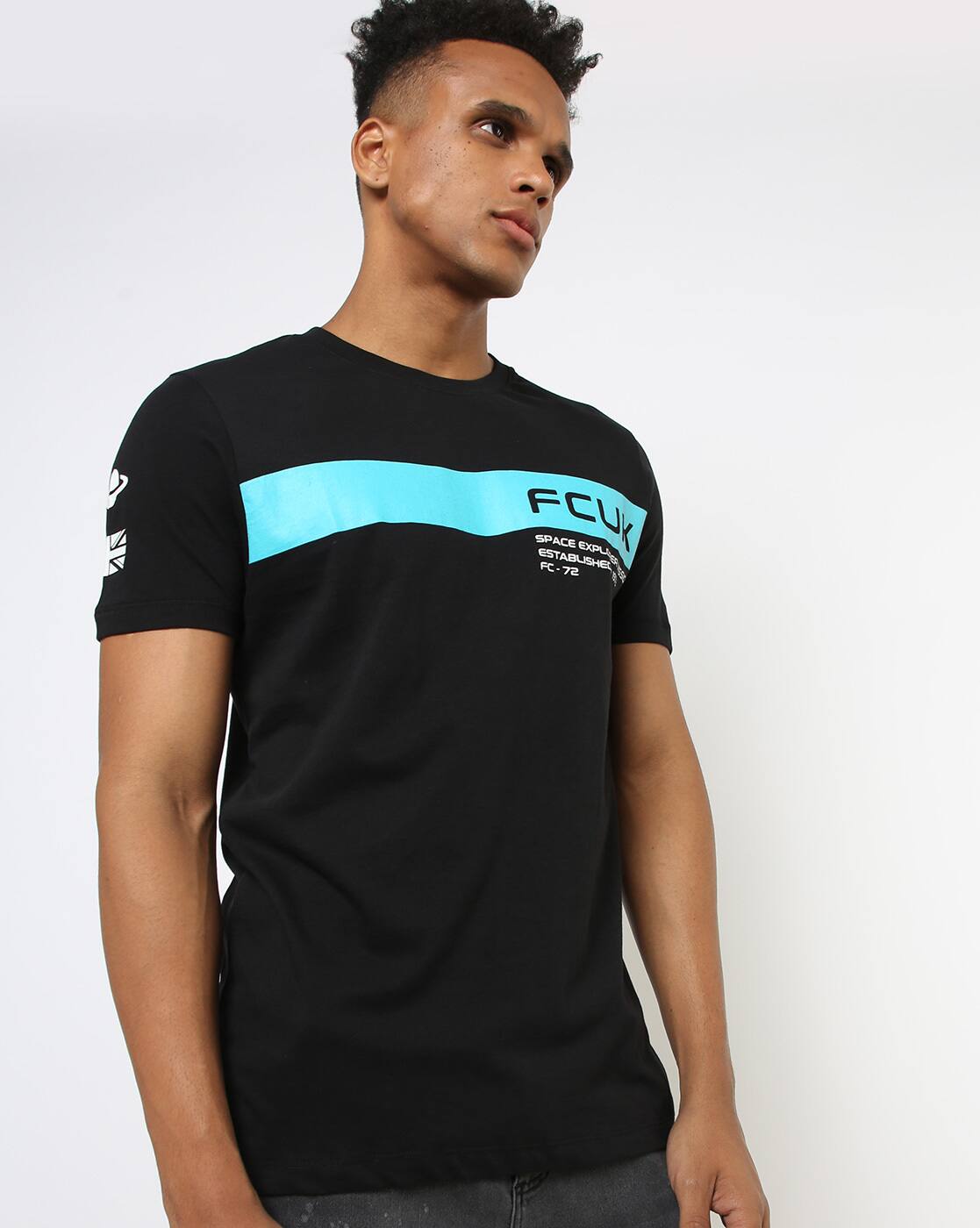 Buy Black Tshirts for Men by French 