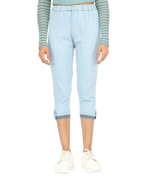 Buy Blue Trousers & Pants for Women by ANGELFAB Online