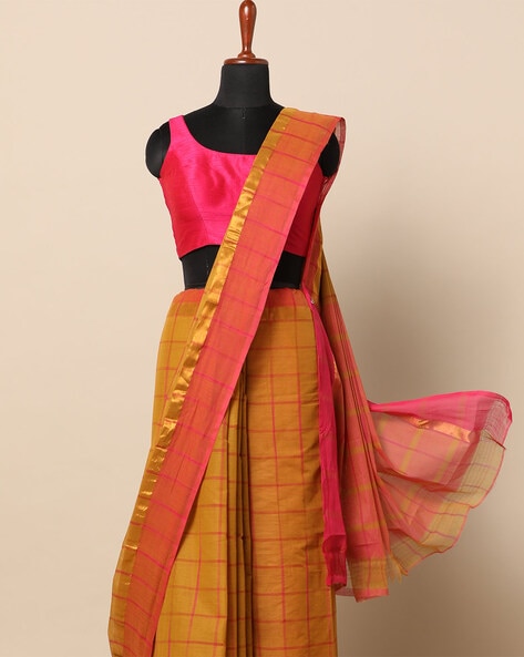 Buy Green & Yellow Sarees for Women by Indie Picks Online | Ajio.com