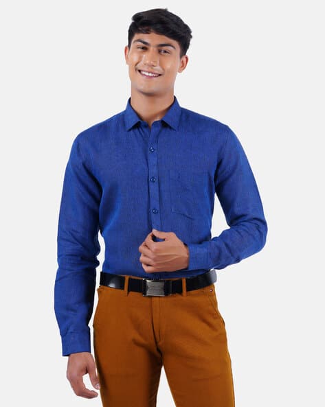 Blue Shirts for Men by Ramraj Cotton 