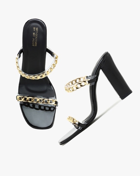 Chain strap online heels