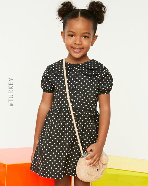 Girls black and white polka hot sale dot dress