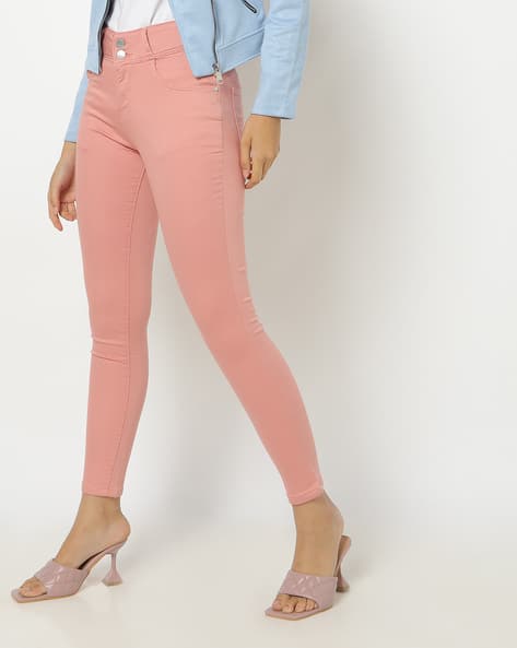 Buy Pink Jeans Jeggings for Women by KRAUS Online