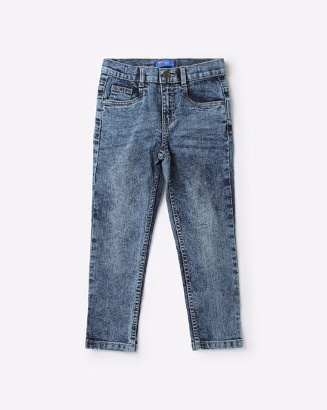 Straight Fit Jeans - Light denim blue/flowers - Kids