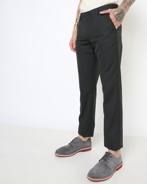 Buy Black Trousers & Pants for Men by NETPLAY Online