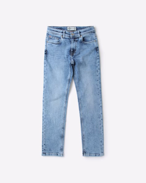 Mid-Wash Slim Fit Jeans