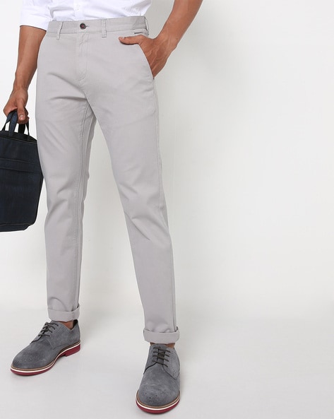 Buy Highlander Grey Tapered Fit Solid Chinos for Men Online at Rs612   Ketch