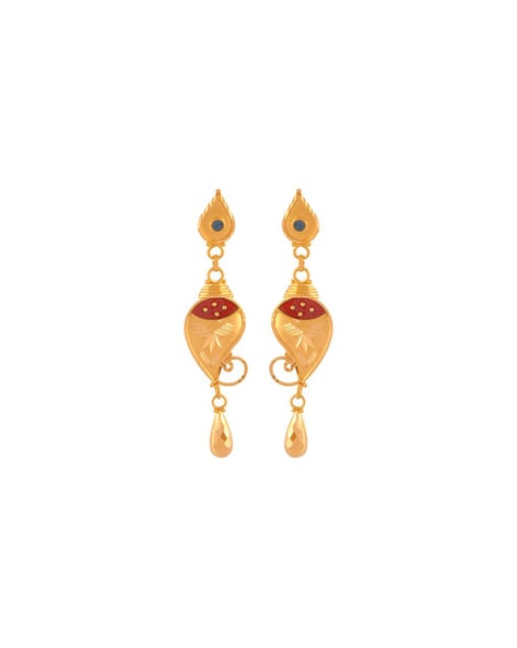 DNA Design Gold Earrings |PC Chandra Jewellers