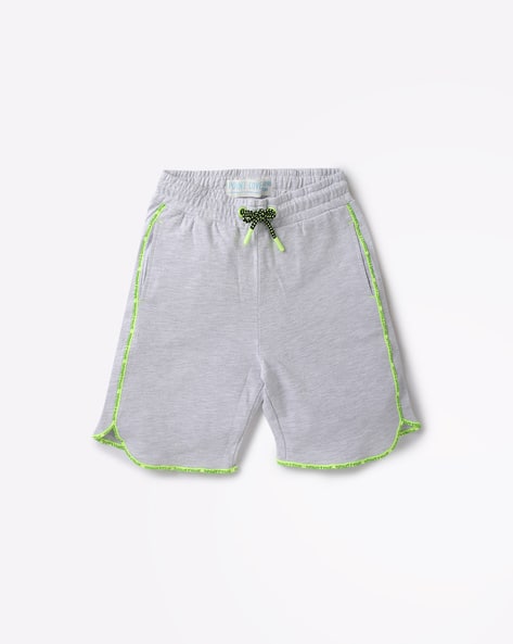Heathered Shorts with Elasticated Drawstring Waist