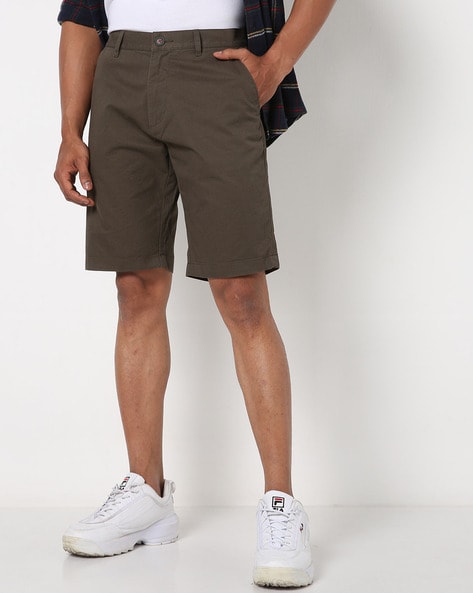 Buy Olive Green Shorts & 3/4ths for Men by NETPLAY Online | Ajio.com