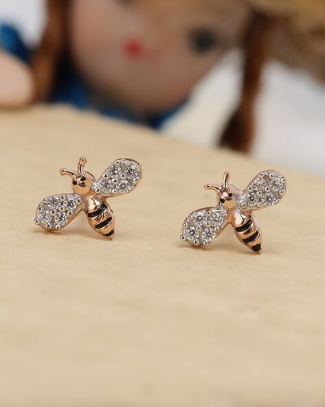 Rose gold bumble on sale bee earrings