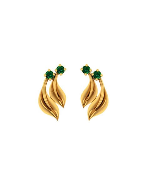 1pair 18K Gold Plated Rhinestone Decor Fully-Jewelled Leaf Design Stud  Earrings | SHEIN USA