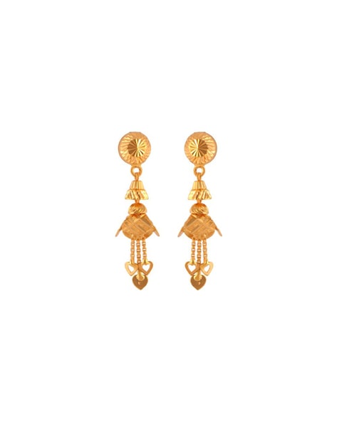 Senco Gold & Diamonds Floral Gold Studs Earrings : Amazon.in: Fashion