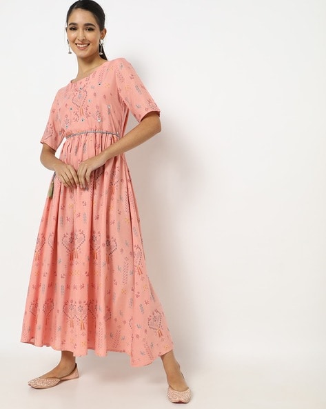 Reliance Trends First Class Women's Cotton Printed Knee Length Dress