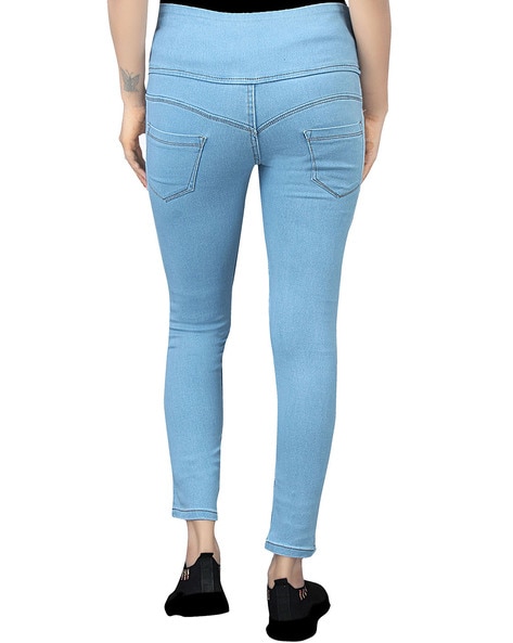 Buy Sky Blue Jeans & Jeggings for Women by ANGELFAB Online