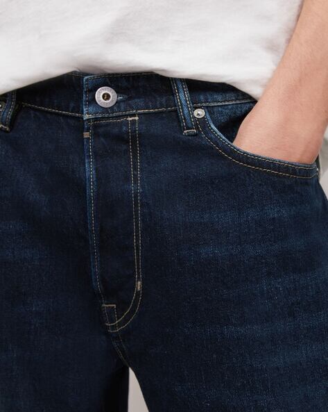 Men's Selvedge Slim Tapered Jeans in Indigo - Thursday