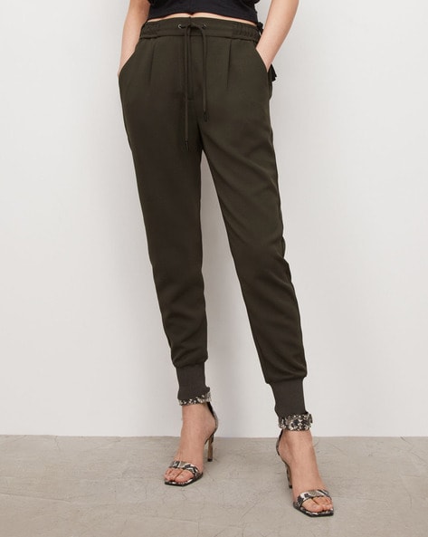 Buy ALL SAINTS Grove Linen Blend Straight Trousers | Brown Color Men | AJIO  LUXE