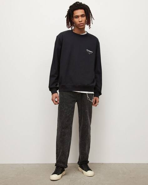 Buy ALL SAINTS UNDERGROUND Relaxed Fit Sweatshirt | black Color Men | AJIO  LUXE