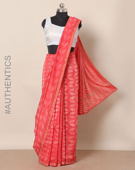 Unnati Silks Printed Saree : Buy Unnati Silks Multi Pure Preet Bagru  Printed Chanderi Soft Saree with Unstitched Blouse Online | Nykaa Fashion