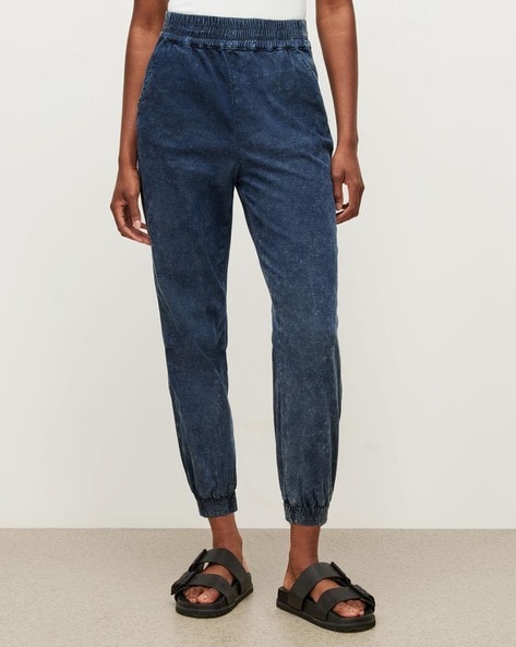 Buy ALL SAINTS Yara Tapered Fit High-Rise Denim Joggers | Indigo