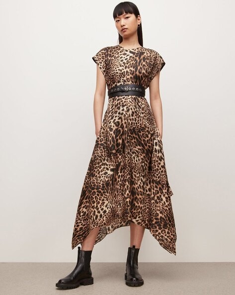 All saints animal outlet print dress