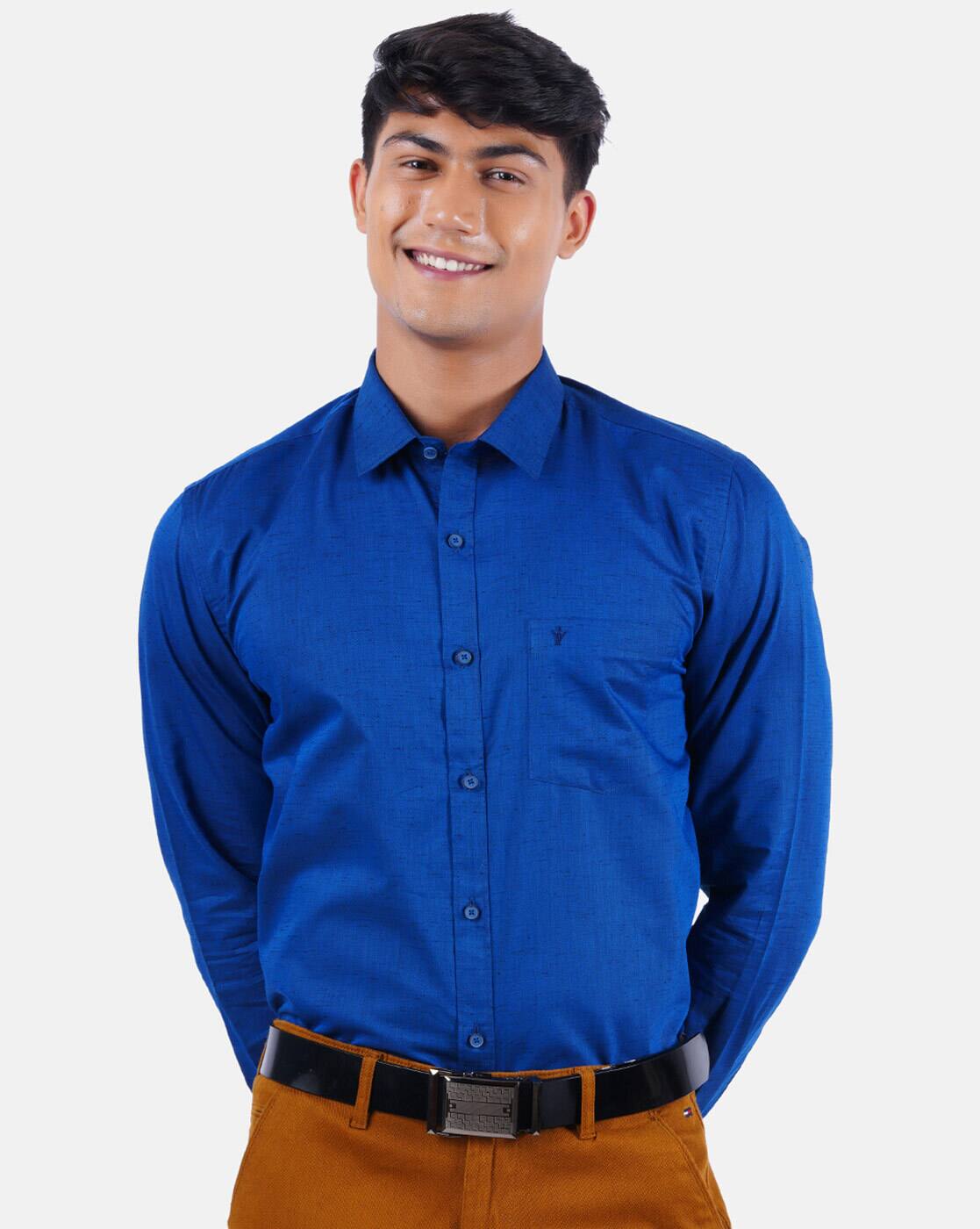 Blue Shirts for Men by Ramraj Cotton 