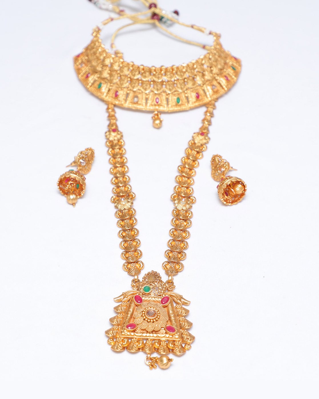 Swarajshop golden hot sale necklace set