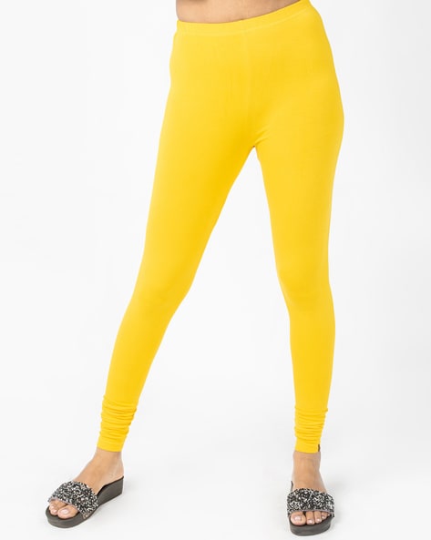 Buy YELLOW HIGH-WAIST YOGA LEGGINGS for Women Online in India