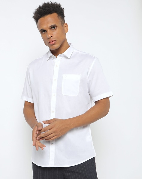 Classic Cool Cotton shirt Mens - White Half Sleeve – Hindustan Cotton Club