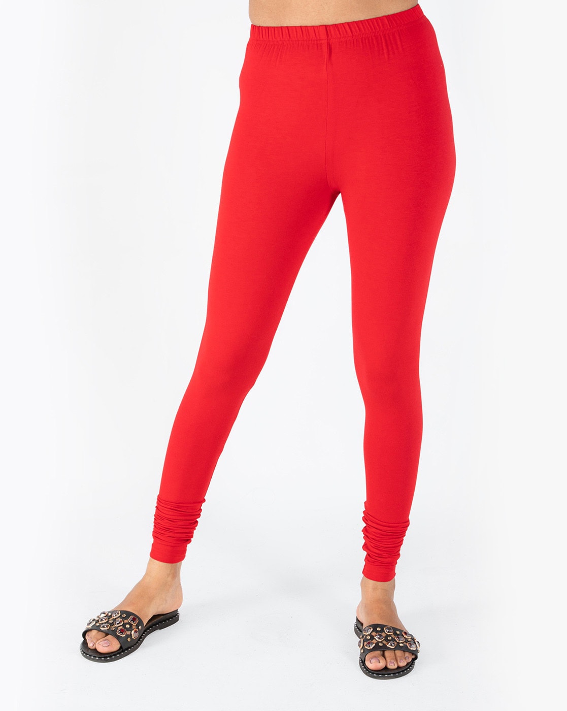 Buy Red Leggings for Women by INDIAN FLOWER Online