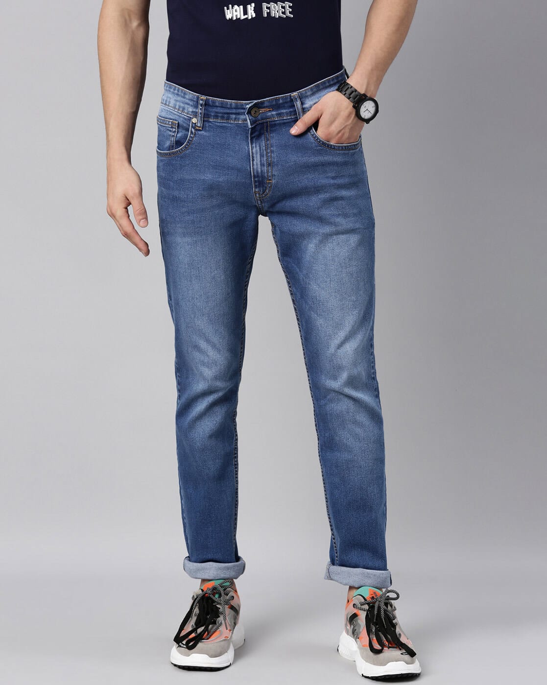 Buy Blue Jeans for Men by BREAKBOUNCE 