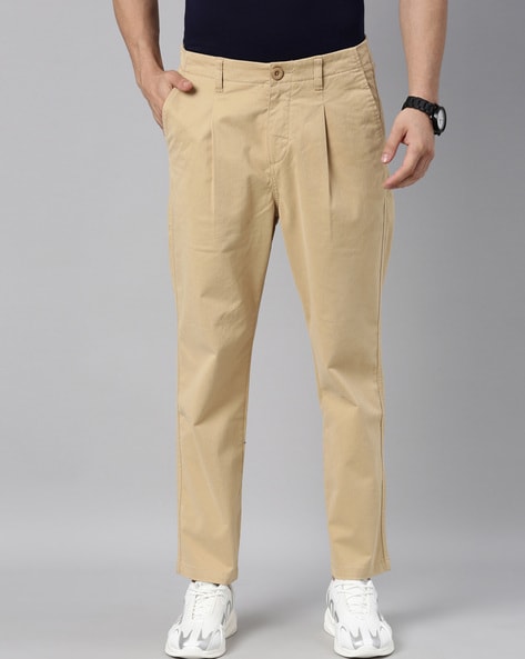 Relaxed Fit Twill pullon trousers  Khaki green  Men  HM IN