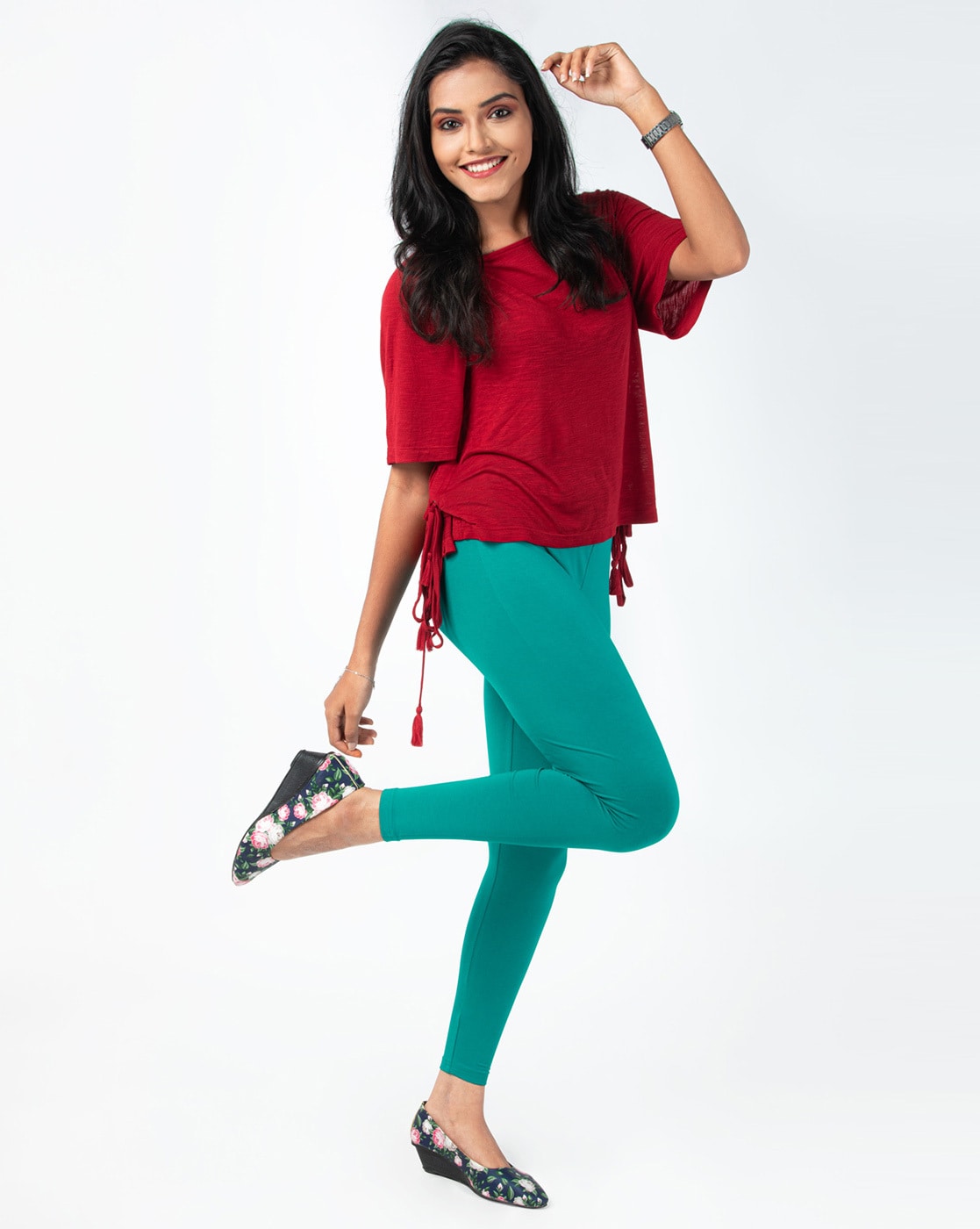 Buy Indian Flower Girls Green Solid Legging Online at Best Prices in India  - JioMart.