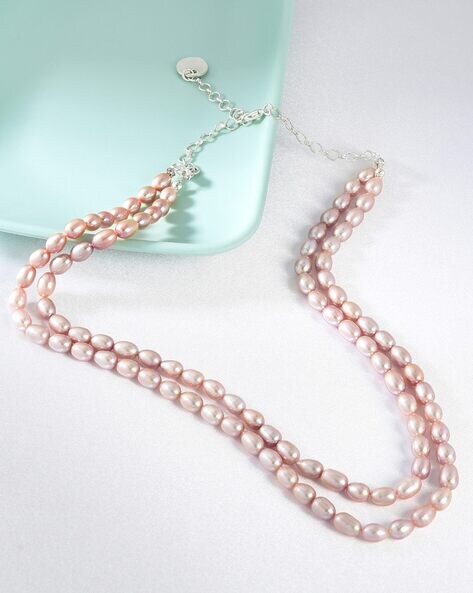 Lovely 8 mm high lustre freshwater pink lavender pearl necklace 18