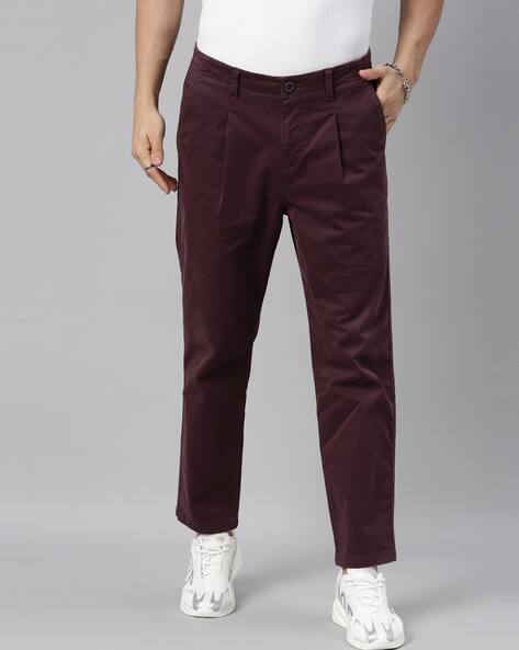 Buy Burgundy Trousers \u0026 Pants for Men 