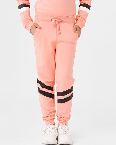 Buy Peach Track Pants for Girls by FAME 