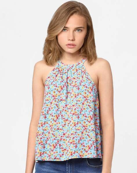 JDY BY ONLY Floral Print Halter-Neck Top