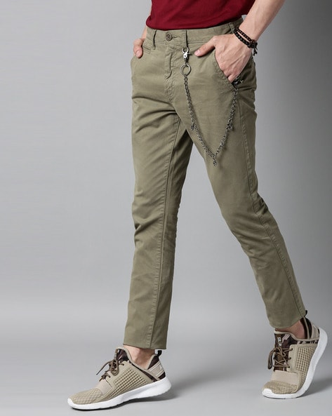 Buy Red Trousers & Pants for Men by BREAKBOUNCE Online | Ajio.com