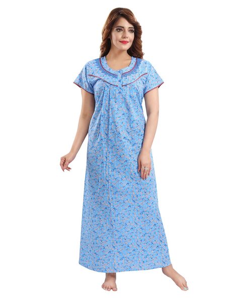 Buy Blue Nightshirts Nighti for Women by SOULEMO Online Ajio