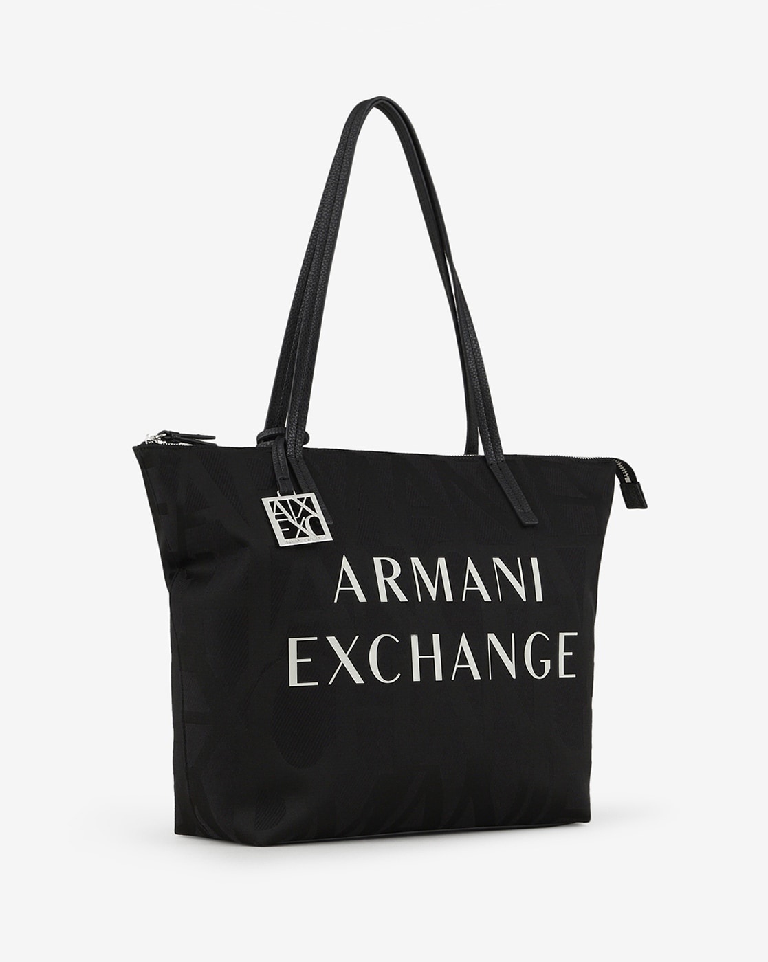 Armani Exchange - Large Quilted Puffer Shopper Bag, 100% POLYESTER, Black, Size: Onesize