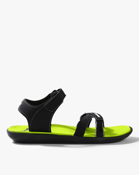 Lime green best sale and black sandals